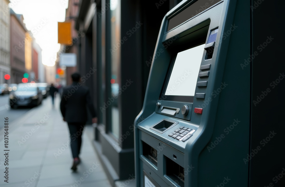street ATM a machine for accepting and issuing cash on plastic cards and paying for services street ATM a machine for accepting and issuing cash on plastic cards and paying for services