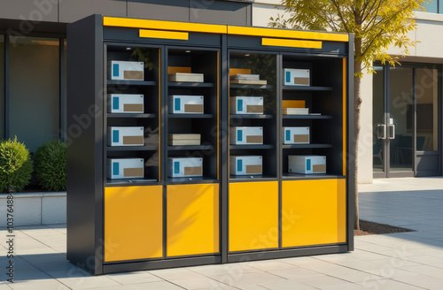 street parcel terminal automated station for receiving and delivering small-sized cargo and online orders