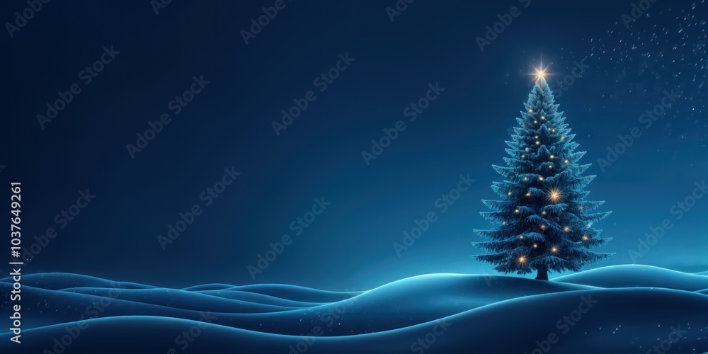 Fundo de natal em tons de azul com árvore de Natal e espaço para texto e conteúdos Fundo de natal em tons de azul com árvore de Natal e espaço para texto e conteúdos