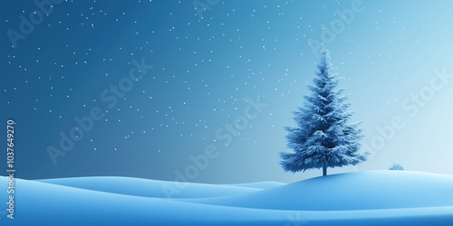 Fundo de natal em tons de azul com árvore de Natal e espaço para texto e conteúdos