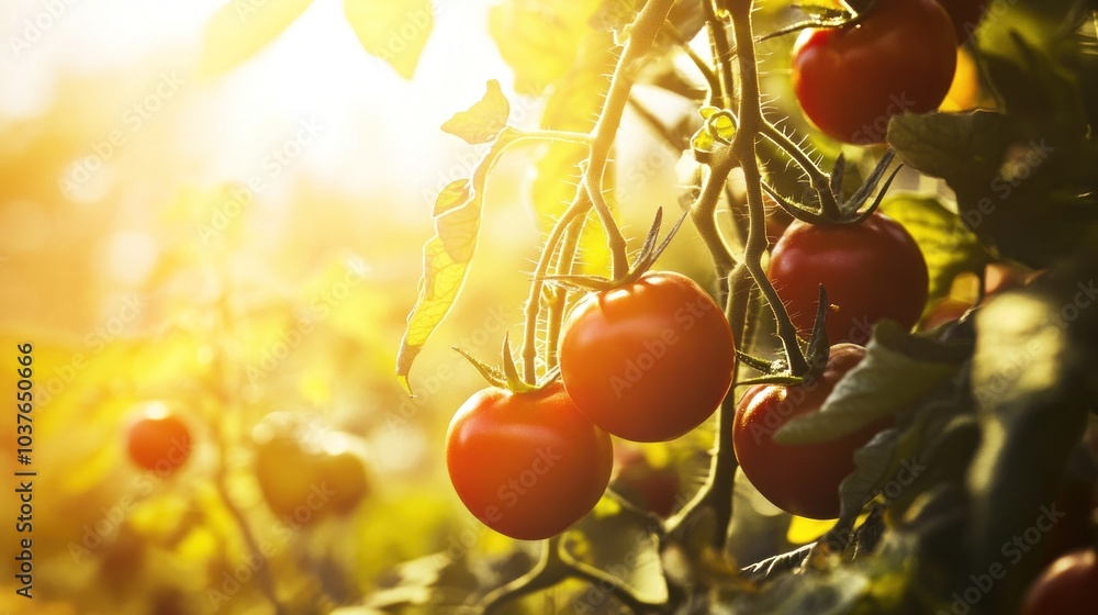 Ripe Tomatoes in the Golden Hour Ripe Tomatoes in the Golden Hour