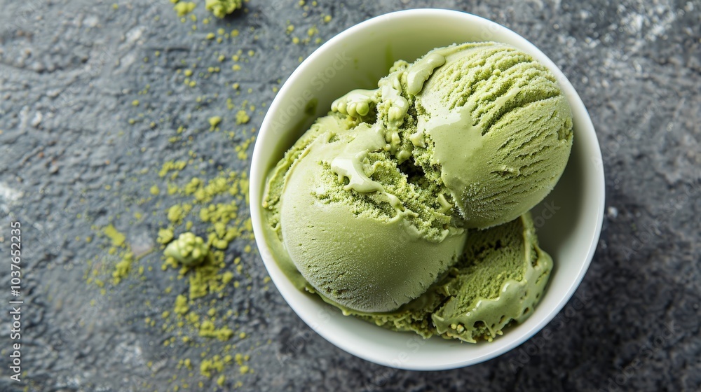 Refreshing Scoop of Green Tea Matcha Ice Cream Refreshing Scoop of Green Tea Matcha Ice Cream