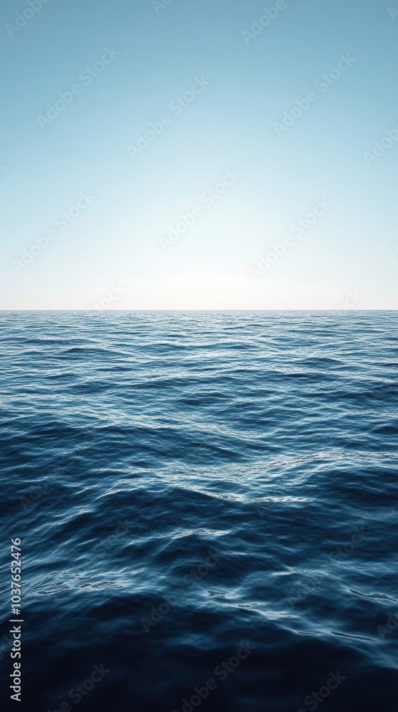 Obraz premium Calm Ocean Waves with Blue Gradient Sky