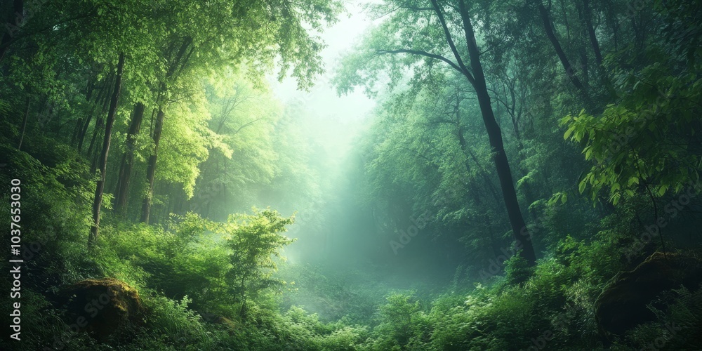 Fototapeta premium A wide, scenic view of a forest.
