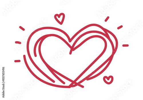 Vector Hand Drawn Heart Icon Symbol