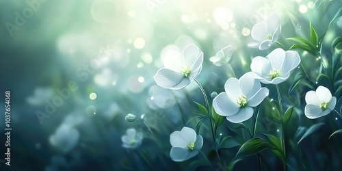 Stunning image of white Turnera ulmifolia featuring a soft, blurred backdrop, Beautiful photo of white Turnera ulmifolia with a soft blurred background photo