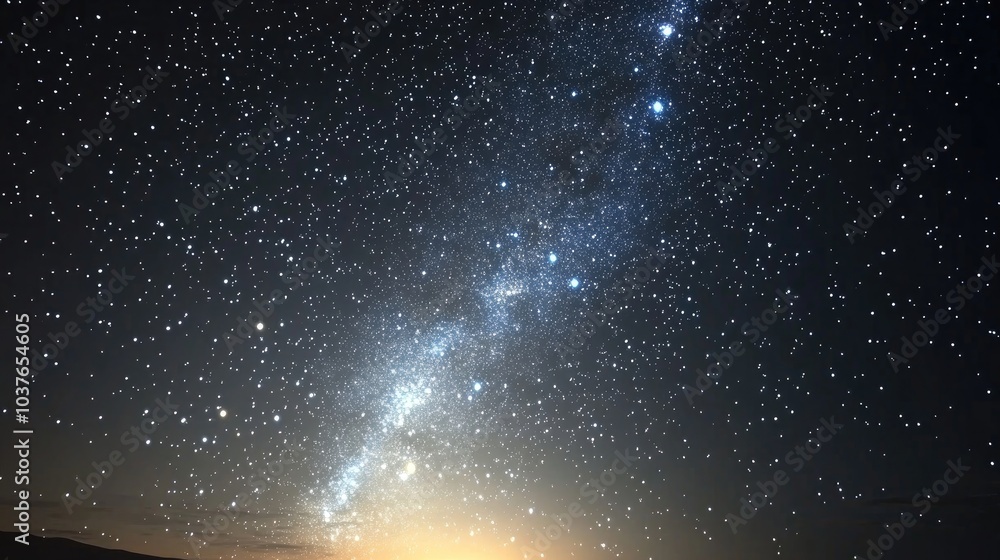 3D cartoon rendering of a starry sky featuring the Milky Way and stars against a dark backdrop 3D cartoon rendering of a starry sky featuring the Milky Way and stars against a dark backdrop