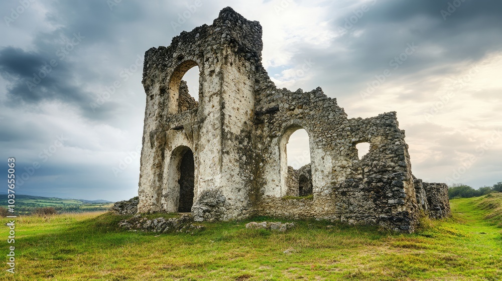 The Harcaroy Battle Tower is a medieval ruin. Vedensky district, Kharkaroi settlement, Chechen Republic, Russia. discerning attention The Harcaroy Battle Tower is a medieval ruin. Vedensky district, Kharkaroi settlement, Chechen Republic, Russia. discerning attention