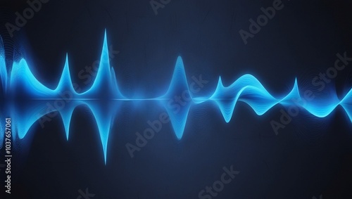 Blue Sound Wave Visualization