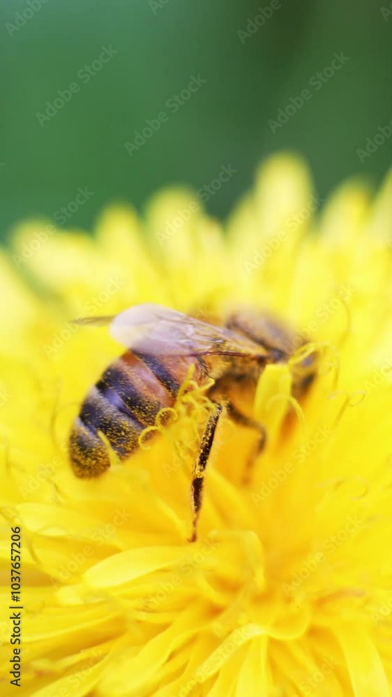 A honey bee hard at work gathering pollen from a garden bloom.
A honey bee hard at work gathering pollen from a garden bloom.
