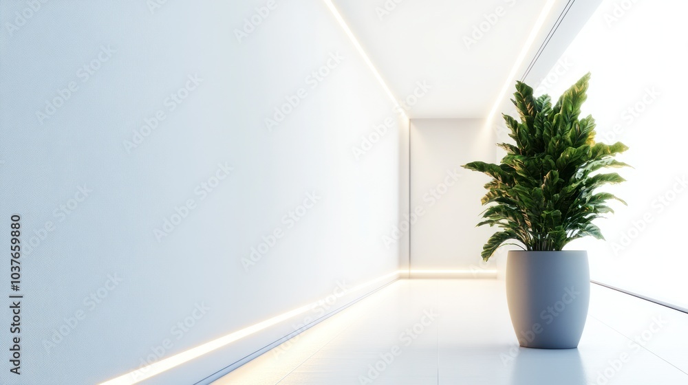 Minimalist Interior Design with a Single Plant Minimalist Interior Design with a Single Plant