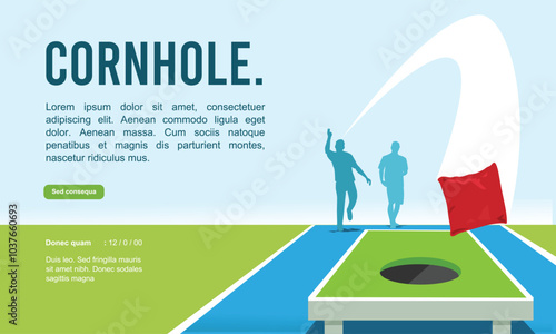 Premium Illustration of cornhole players playing together best for your digital graphic and print	