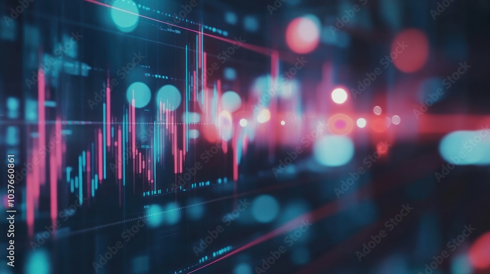 Abstract Stock Market Graph with Bokeh Effect Abstract Stock Market Graph with Bokeh Effect