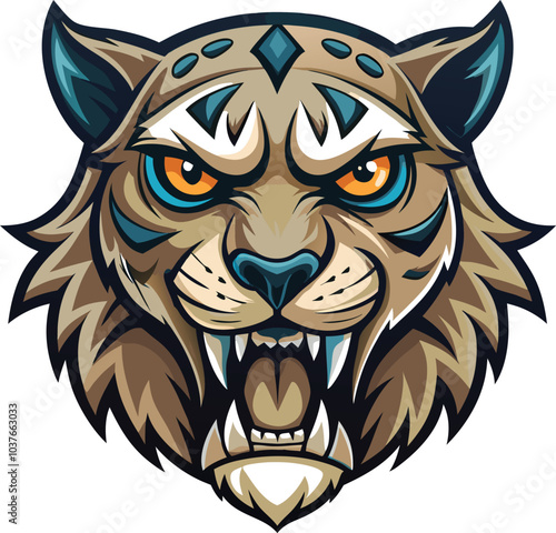 Ferocious Wildcat Mascot Design Illustration