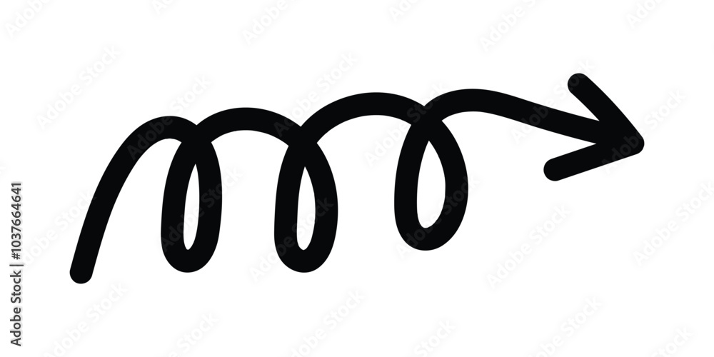 Vector Hand Drawn Arrow Pointing Icon. Doodle Arrow Icon Vector Hand Drawn Arrow Pointing Icon. Doodle Arrow Icon