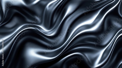 Abstract Digital Gradient of Metallic Gray Waves for Creative Design Visuals