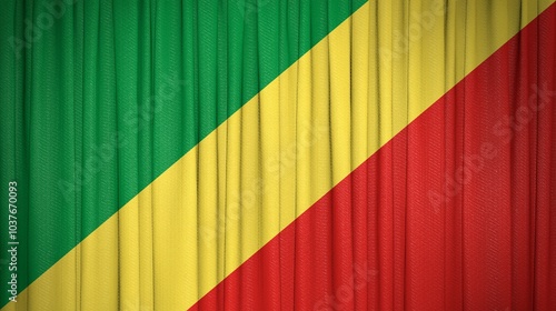 Repuclic Of The Congo flag and Theater Curtain Image. photo