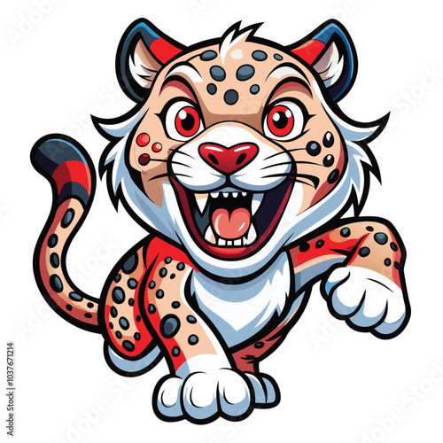 Cheerful Cartoon Cheetah Mascot Design