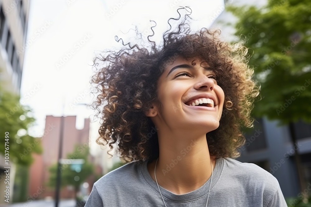 Portrait of a beautiful young afro american woman smiling outdoors Portrait of a beautiful young afro american woman smiling outdoors