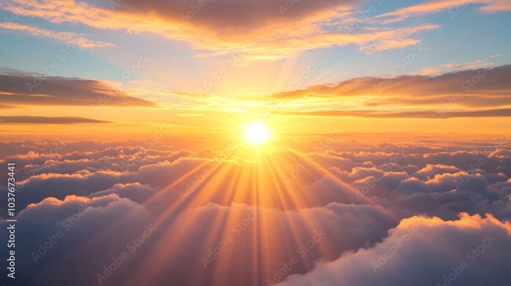 Golden Sunset Above Clouds Golden Sunset Above Clouds