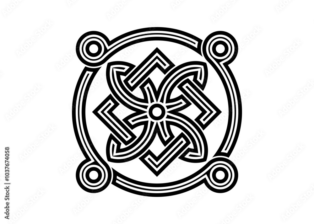 celtic knot georgian style isolated on white background. vector illustration. celtic knot georgian style isolated on white background. vector illustration.