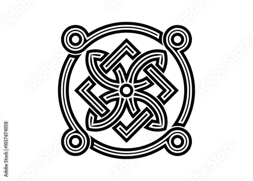 celtic knot georgian style isolated on white background. vector illustration.