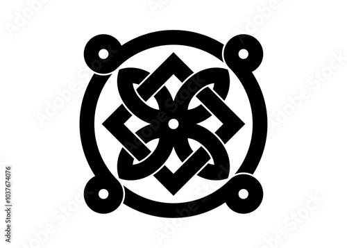 celtic knot georgian style isolated on white background. vector illustration.