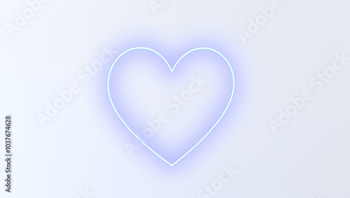 Illuminated Heart Outline: A Stunning Light Blue to Deep Purple Gradient Poster for Modern Interior Decor and Sporty Spaces on a Clean White Canvas