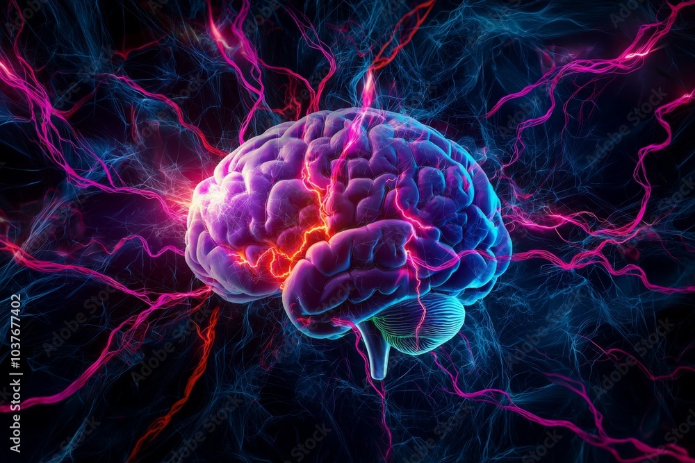 Colorful Neural Map Illustrating Brain Activity Colorful Neural Map Illustrating Brain Activity