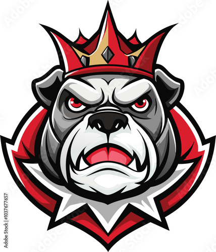 Angry Bulldog King Mascot Logo Design