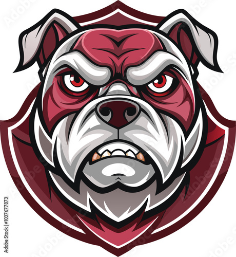Angry Bulldog Mascot Logo Design Illustration