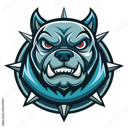 Angry Bulldog Mascot Logo Design with Spikes