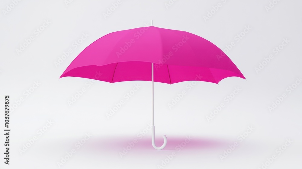 Pink Umbrella On White Background Pink Umbrella On White Background