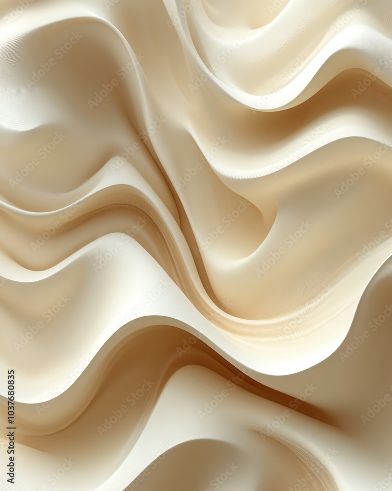 3D Beige Abstract waves background  