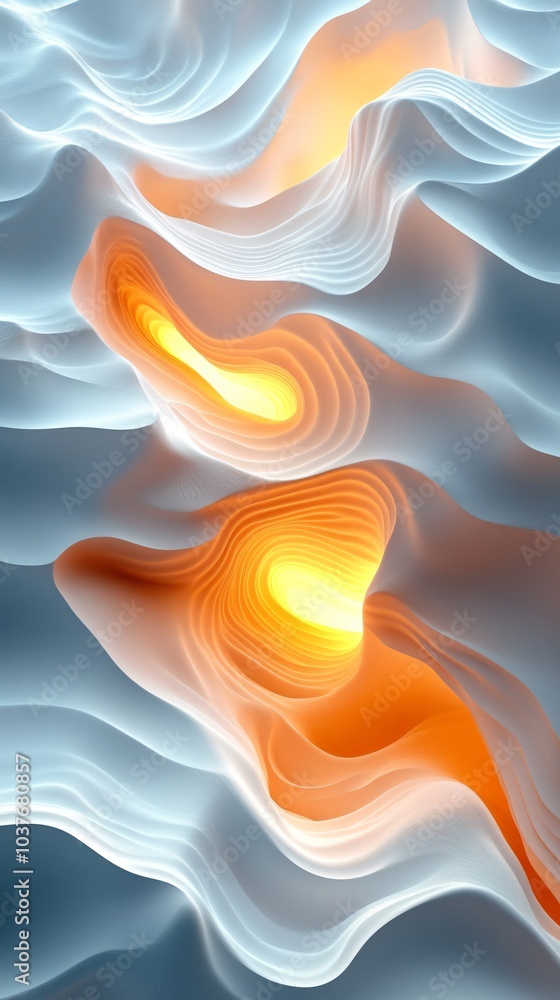 Obraz premium 3D Beige Abstract waves background 