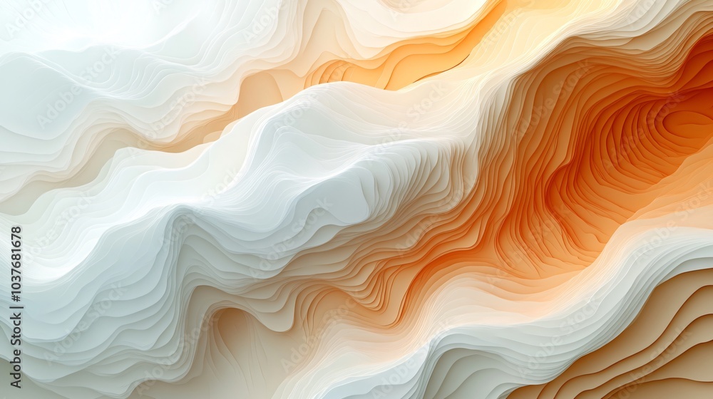 Obraz premium Abstract beige background with 3d waves