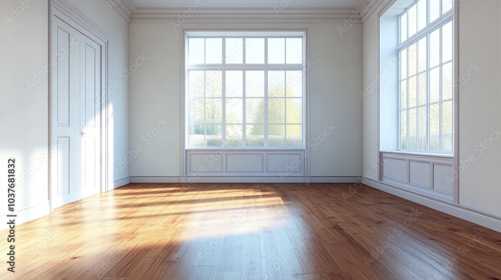 3D Rendering of a Comfortable Empty Room Interior Design 3D Rendering of a Comfortable Empty Room Interior Design