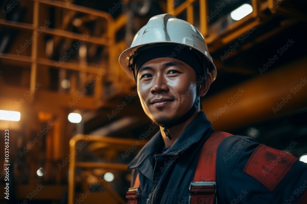 Portrait of a male worker on oil rig Portrait of a male worker on oil rig