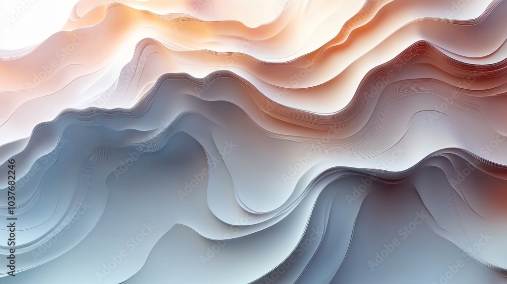 Obraz premium Abstract beige background with 3d waves