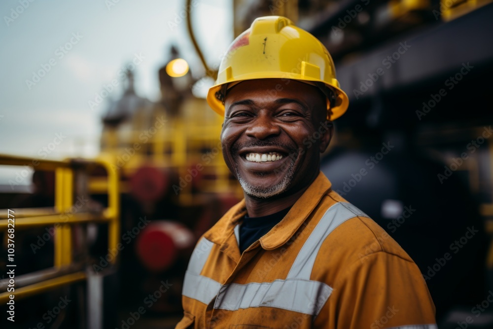 Portrait of a male worker on oil rig Portrait of a male worker on oil rig