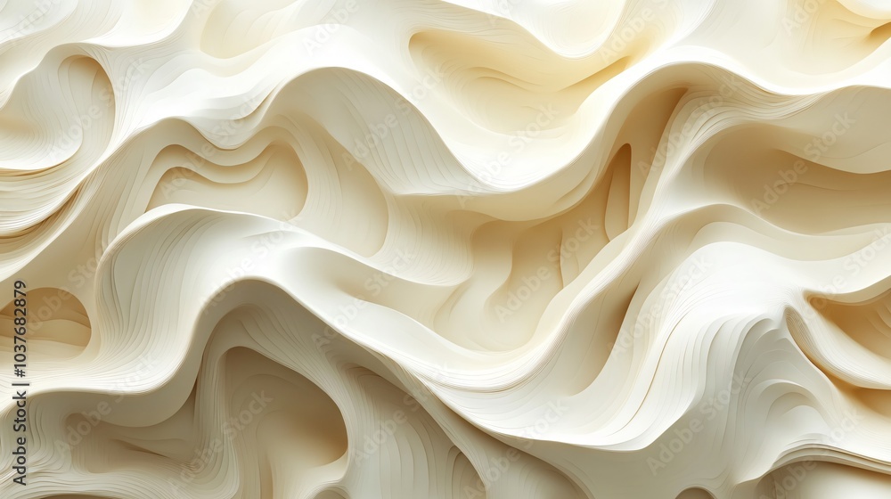 Abstract beige background with 3d waves Abstract beige background with 3d waves
