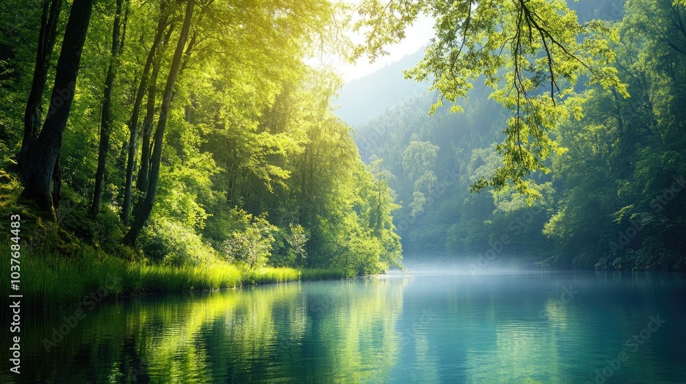 Scenic backdrop showcasing a serene environment with lush greenery and tranquil waters perfect for relaxation and inspiration Scenic backdrop showcasing a serene environment with lush greenery and tranquil waters perfect for relaxation and inspiration