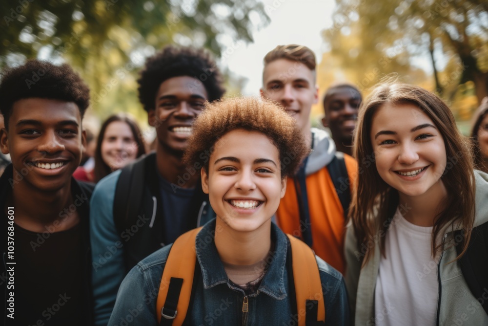 Portrait of a smiling diverse group of students Portrait of a smiling diverse group of students