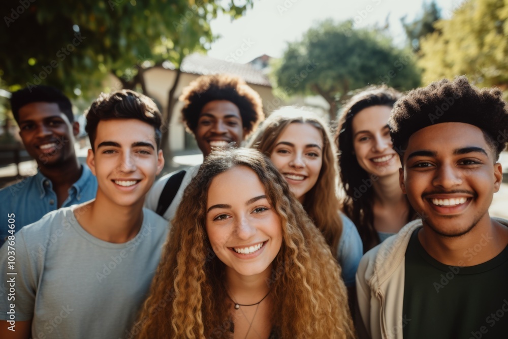 Portrait of a smiling diverse group of students Portrait of a smiling diverse group of students