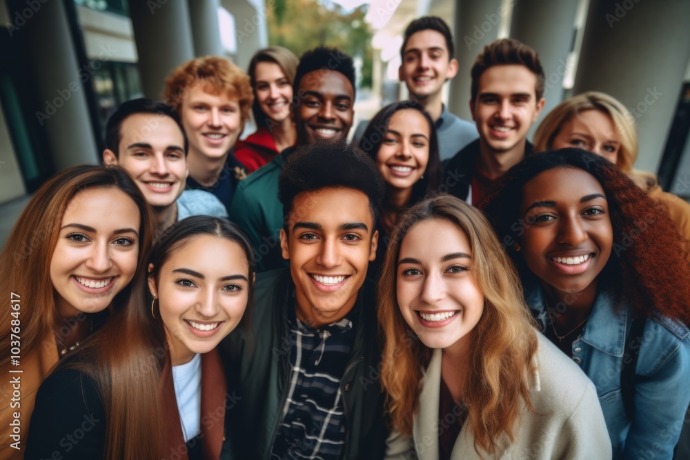 Portrait of a smiling diverse group of students Portrait of a smiling diverse group of students