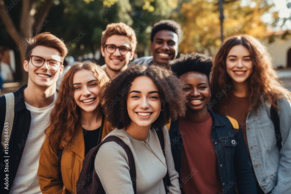 Portrait of a smiling diverse group of students Portrait of a smiling diverse group of students