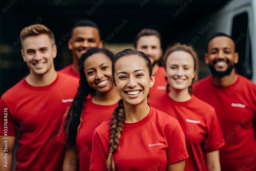 Portrait of a smiling diverse moving crew Portrait of a smiling diverse moving crew