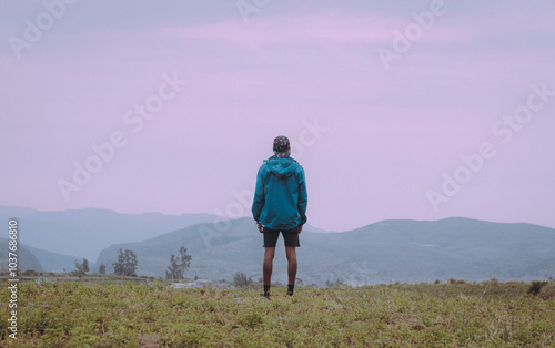 boy admiring the landscape