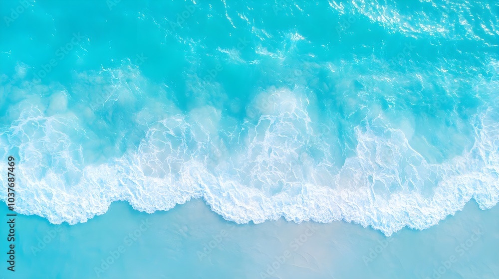 Turquoise Ocean Waves Aerial View Turquoise Ocean Waves Aerial View