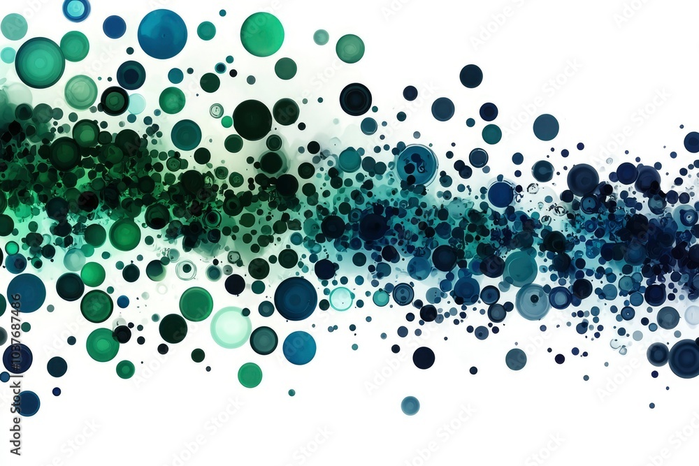 Abstract Background with Scattered Blue and Green Circles Abstract Background with Scattered Blue and Green Circles